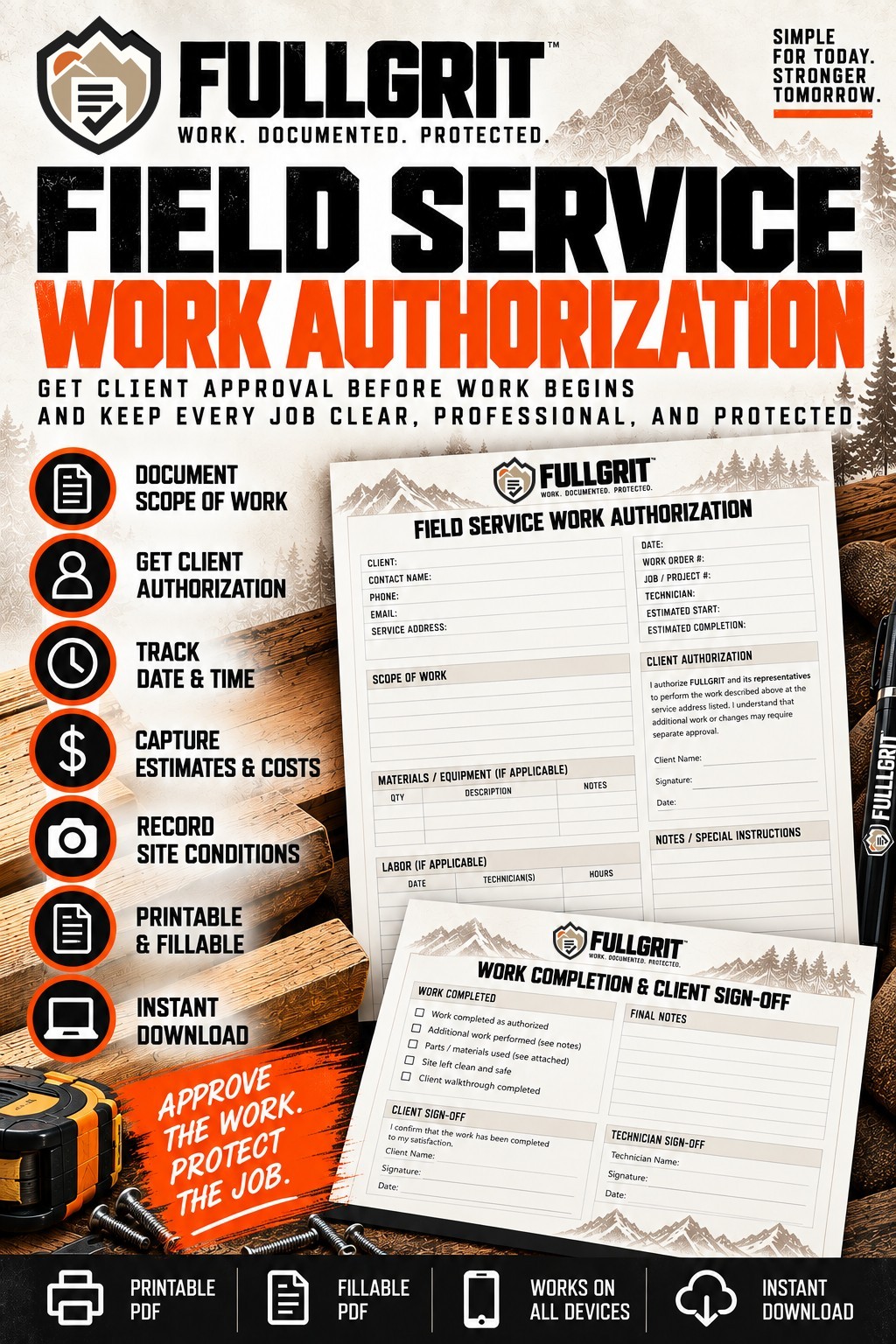 Official approved cover of Field Service Work Authorization